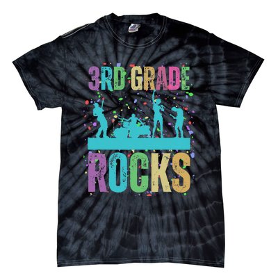 School Rocks Back To School Rockin 3rd Grade Rocks Tie-Dye T-Shirt