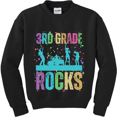 School Rocks Back To School Rockin 3rd Grade Rocks Kids Sweatshirt