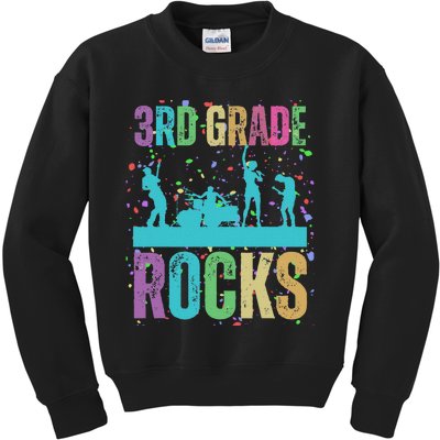 School Rocks Back To School Rockin 3rd Grade Rocks Kids Sweatshirt