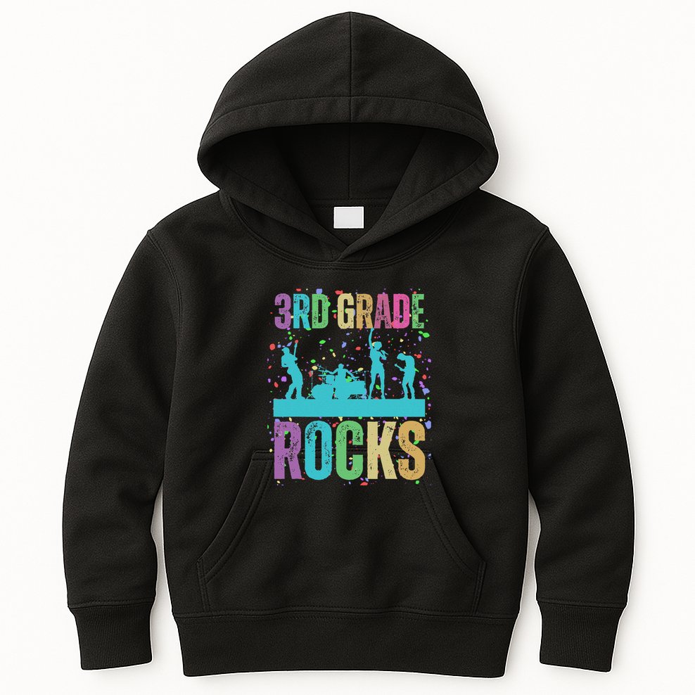 School Rocks Back To School Rockin 3rd Grade Rocks Kids Hoodie