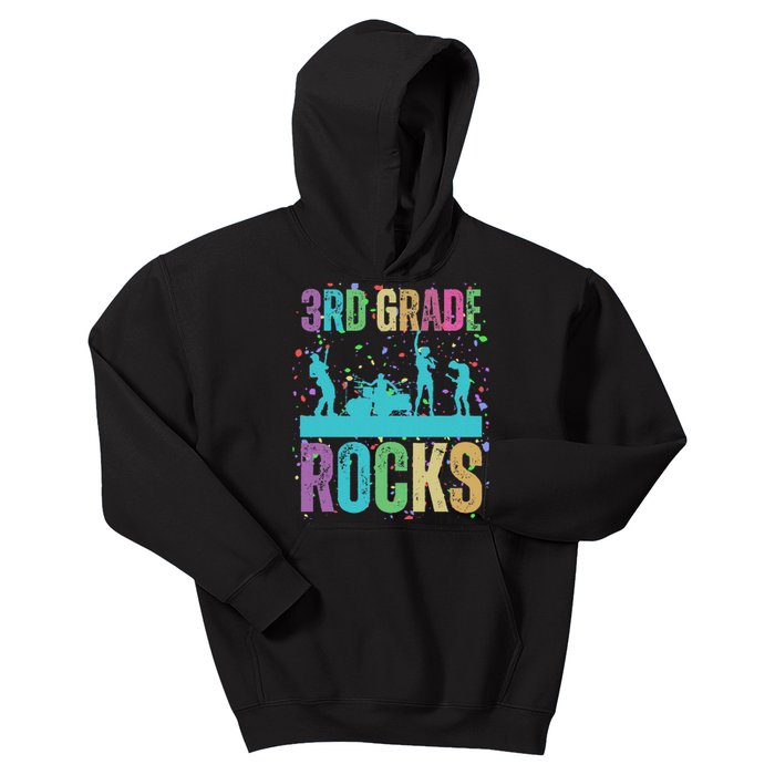 School Rocks Back To School Rockin 3rd Grade Rocks Kids Hoodie