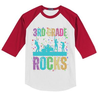 School Rocks Back To School Rockin 3rd Grade Rocks Kids Colorblock Raglan Jersey