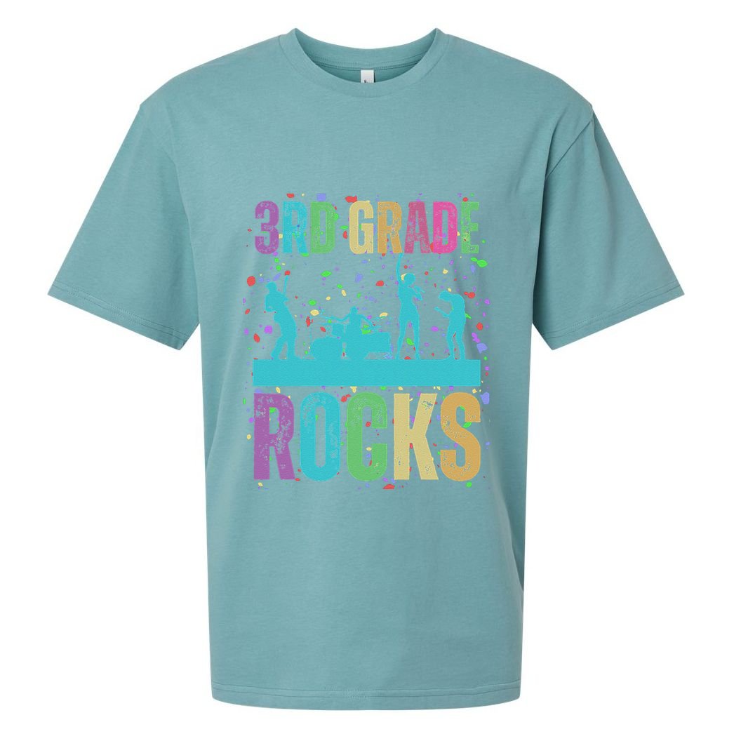 School Rocks Back To School Rockin 3rd Grade Rocks Sueded Cloud Jersey T-Shirt