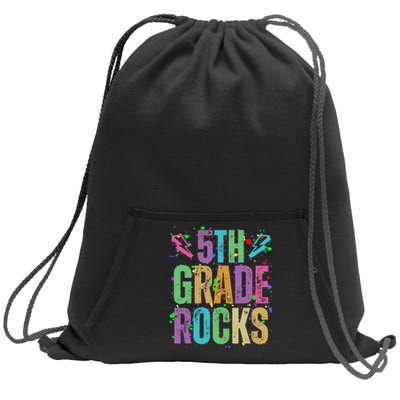 School Rocks Back To School Rockin 5th Grade Rocks Sweatshirt Cinch Pack Bag