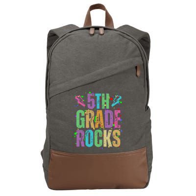 School Rocks Back To School Rockin 5th Grade Rocks Cotton Canvas Backpack