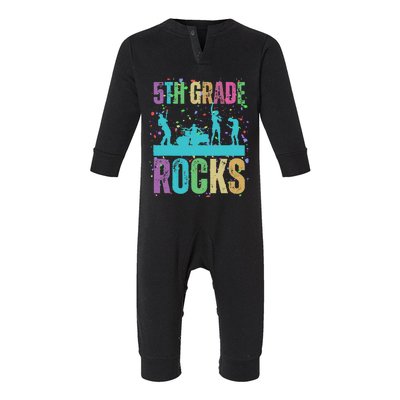 School Rocks Back To School Rockin 5th Grade Rocks Infant Fleece One Piece