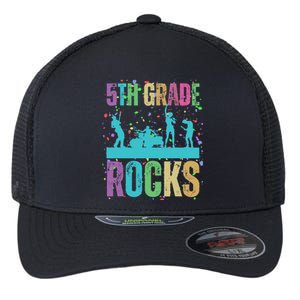 School Rocks Back To School Rockin 5th Grade Rocks Flexfit Unipanel Trucker Cap