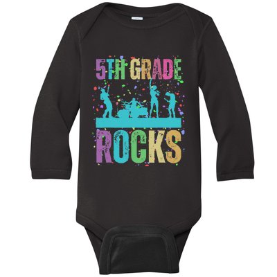 School Rocks Back To School Rockin 5th Grade Rocks Baby Long Sleeve Bodysuit