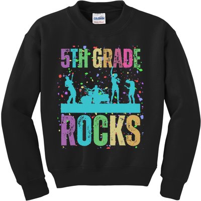 School Rocks Back To School Rockin 5th Grade Rocks Kids Sweatshirt