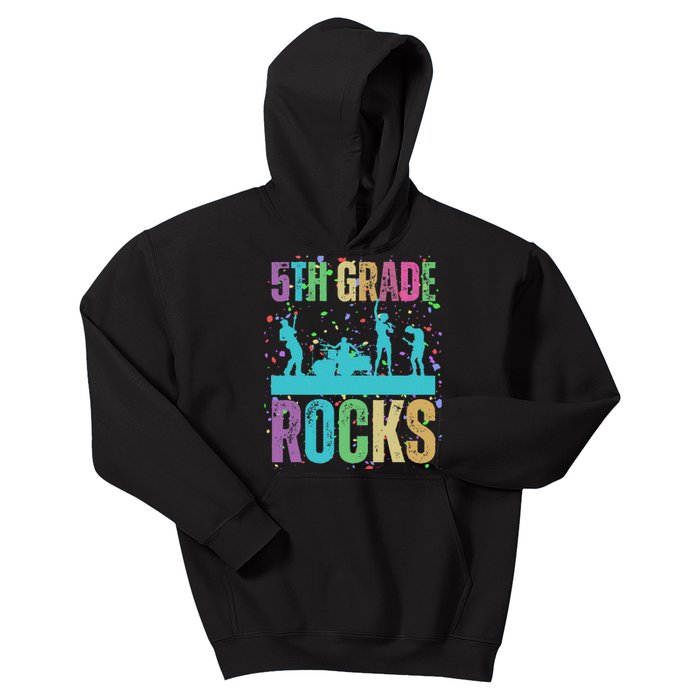 School Rocks Back To School Rockin 5th Grade Rocks Kids Hoodie