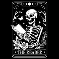 Skeleton Reading Book Lover Funny The Reader Tarot Card 16 in Basic Backpack