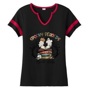 Spooky Readers Book Clubs Ladies Halftime Notch Neck Tee