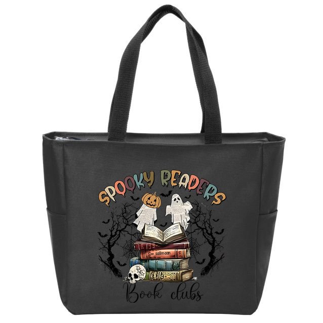 Spooky Readers Book Clubs Zip Tote Bag