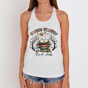 Spooky Readers Book Clubs Women's Knotted Racerback Tank