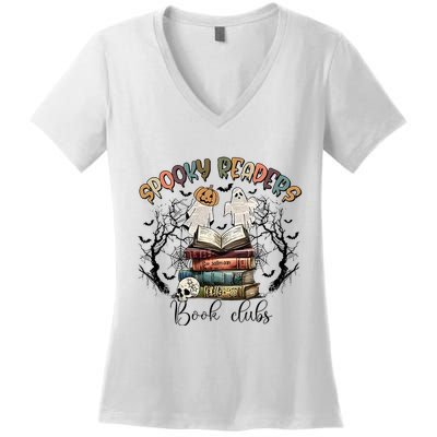 Spooky Readers Book Clubs Women's V-Neck T-Shirt