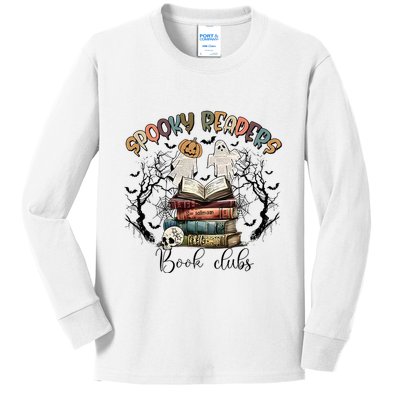 Spooky Readers Book Clubs Kids Long Sleeve Shirt