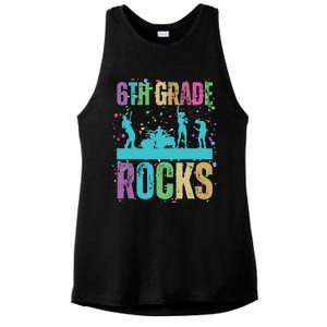 School Rocks Back To School Rockin 6th Grade Rocks Ladies PosiCharge Tri-Blend Wicking Tank