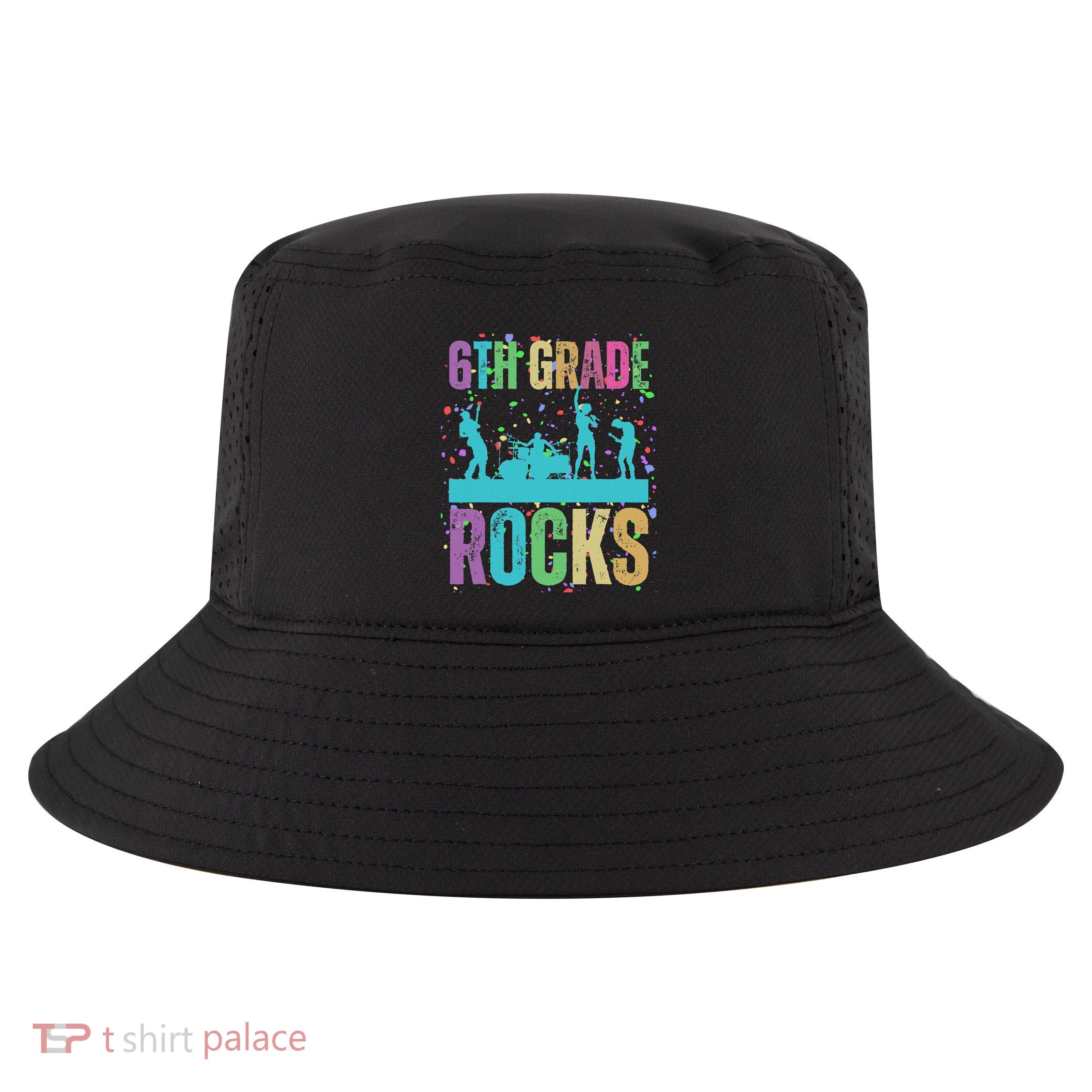 School Rocks Back To School Rockin 6th Grade Rocks Cool Comfort Performance Bucket Hat