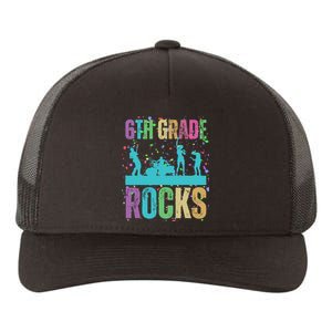 School Rocks Back To School Rockin 6th Grade Rocks Yupoong Adult 5-Panel Trucker Hat