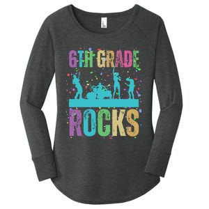 School Rocks Back To School Rockin 6th Grade Rocks Women's Perfect Tri Tunic Long Sleeve Shirt