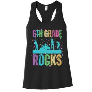 School Rocks Back To School Rockin 6th Grade Rocks Women's Racerback Tank