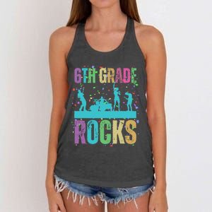 School Rocks Back To School Rockin 6th Grade Rocks Women's Knotted Racerback Tank