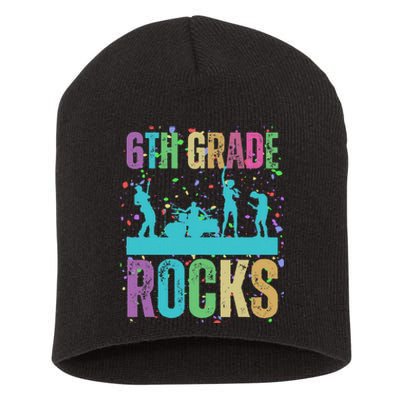 School Rocks Back To School Rockin 6th Grade Rocks Short Acrylic Beanie