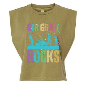 School Rocks Back To School Rockin 6th Grade Rocks Garment-Dyed Women's Muscle Tee