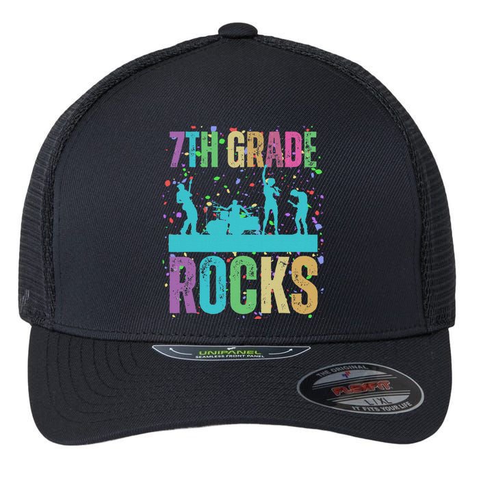 School Rocks Back To School Rockin 7th Grade Rocks Flexfit Unipanel Trucker Cap