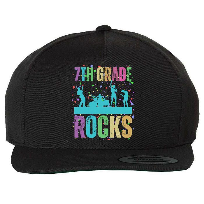 School Rocks Back To School Rockin 7th Grade Rocks Wool Snapback Cap