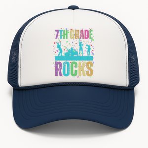 School Rocks Back To School Rockin 7th Grade Rocks Trucker Hat