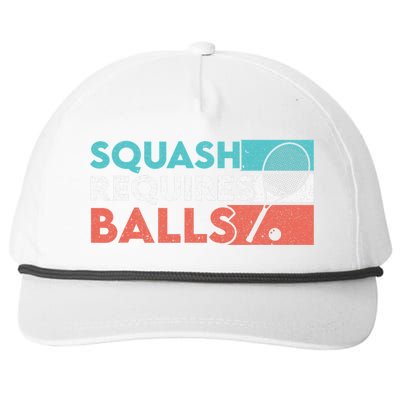 Squash Requires Balls Racquetball Squash Player Snapback Five-Panel Rope Hat