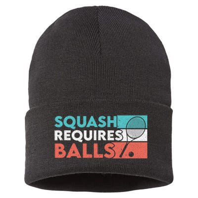 Squash Requires Balls Racquetball Squash Player Sustainable Knit Beanie