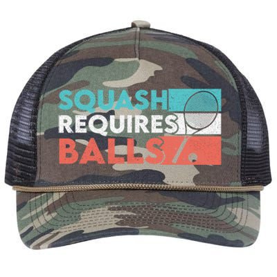 Squash Requires Balls Racquetball Squash Player Retro Rope Trucker Hat Cap