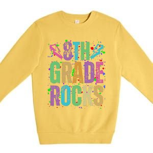 School Rocks Back To School Rockin 8th Grade Rocks Premium Crewneck Sweatshirt