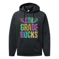 School Rocks Back To School Rockin 8th Grade Rocks Performance Fleece Hoodie