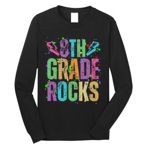 School Rocks Back To School Rockin 8th Grade Rocks Long Sleeve Shirt