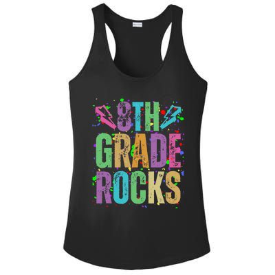 School Rocks Back To School Rockin 8th Grade Rocks Ladies PosiCharge Competitor Racerback Tank