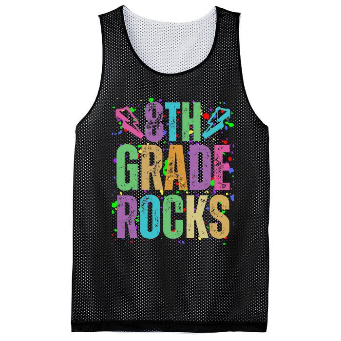 School Rocks Back To School Rockin 8th Grade Rocks Mesh Reversible Basketball Jersey Tank