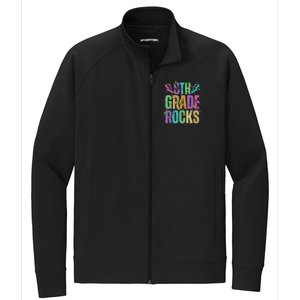 School Rocks Back To School Rockin 8th Grade Rocks Stretch Full-Zip Cadet Jacket