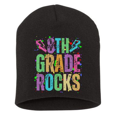 School Rocks Back To School Rockin 8th Grade Rocks Short Acrylic Beanie