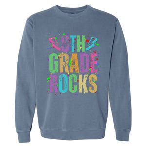 School Rocks Back To School Rockin 8th Grade Rocks Garment-Dyed Sweatshirt