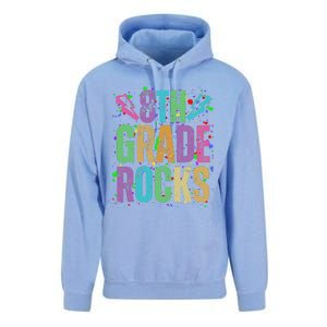 School Rocks Back To School Rockin 8th Grade Rocks Unisex Surf Hoodie