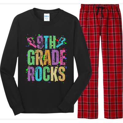 School Rocks Back To School Rockin 9th Grade Rocks Long Sleeve Pajama Set