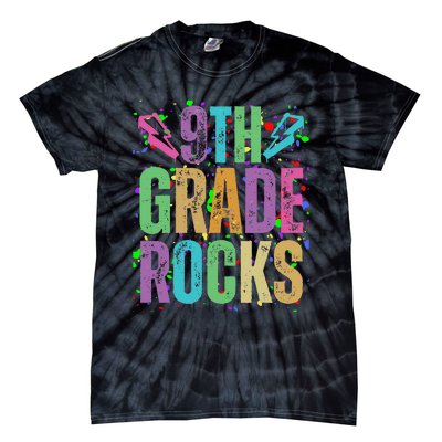 School Rocks Back To School Rockin 9th Grade Rocks Tie-Dye T-Shirt