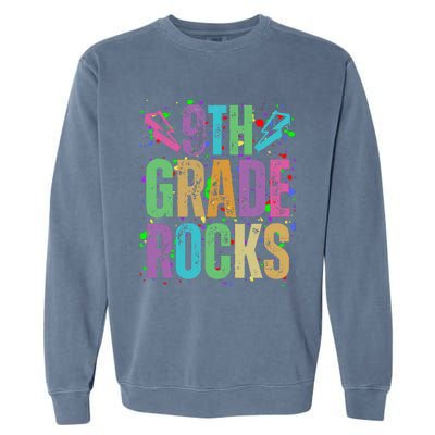 School Rocks Back To School Rockin 9th Grade Rocks Garment-Dyed Sweatshirt