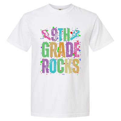 School Rocks Back To School Rockin 9th Grade Rocks Garment-Dyed Heavyweight T-Shirt