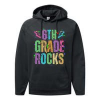 School Rocks Back To School Rockin 6th Grade Rocks Performance Fleece Hoodie