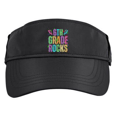 School Rocks Back To School Rockin 6th Grade Rocks Adult Drive Performance Visor