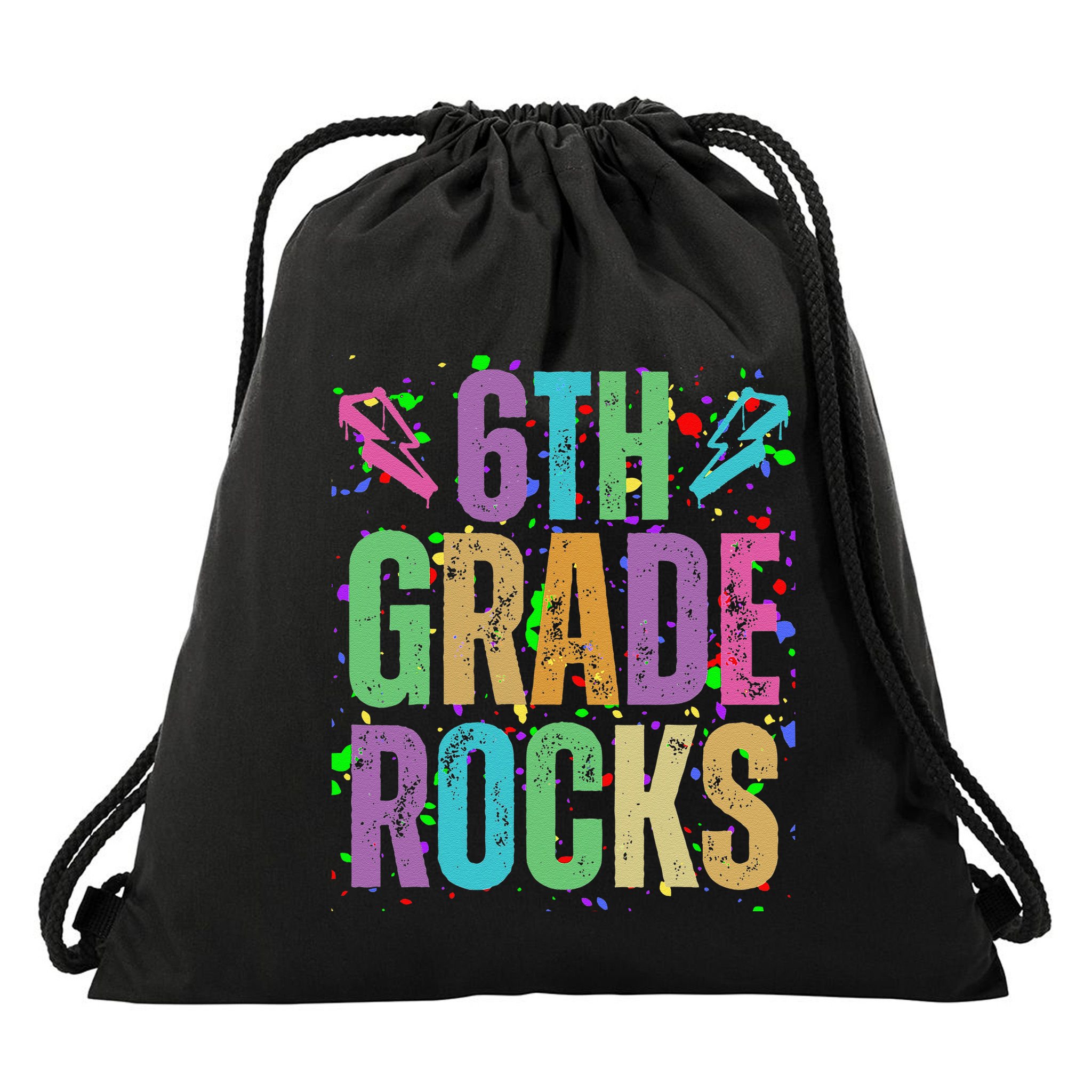 School Rocks Back To School Rockin 6th Grade Rocks Drawstring Bag